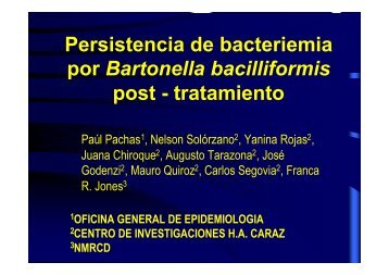 Persistencia de bacteriemia por Bartonella bacilliformis post ...