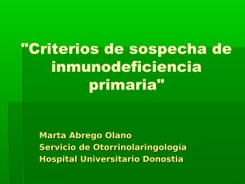 Criterios de sospecha de Inmunodeficiencia Primaria