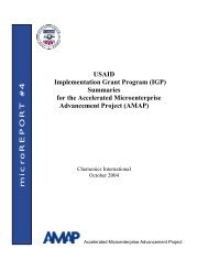 USAID Implementation Grant Program (IGP) Summaries ... - Microlinks