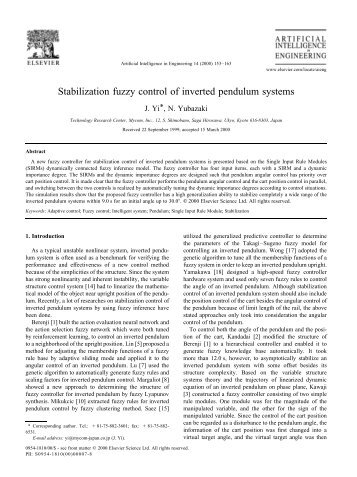 Seliga - Stabilization fuzzy control of inverted pendulum systems