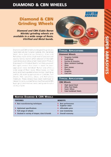 Diamond & CBN Grinding Wheels - Grindwell Norton