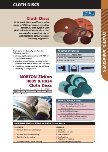 CLOTH DISCS Cloth Discs NORTON ZirKon ... - Grindwell Norton