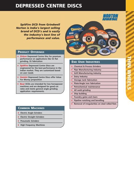 DEPRESSED CENTRE DISCS - Grindwell Norton