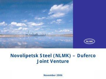 (NLMK) â Duferco Joint Venture Presentation - Rustocks