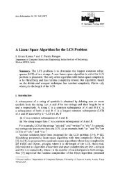 A linear space algorithm for the LCS problem - Publications - Indian ...