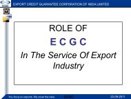 EXPORT CREDIT GUARANTEE CORPORATION OF INDIA LTD.