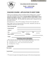 coaches course - application to host form - Oklahoma Soccer ...