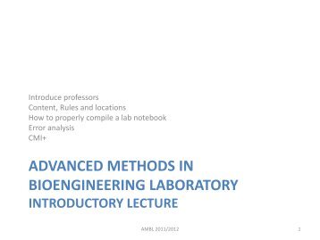 advanced methods in bioengineering laboratory - LBEN - EPFL