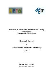 Neonatal & Paediatric Pharmacists Group - Neonatal and Paediatric ...