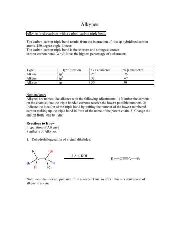 Chapter 8: Alkynes - Science Learning Center