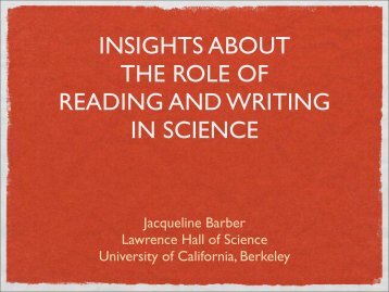 insights about the role of reading and writing in science - Seeds of ...