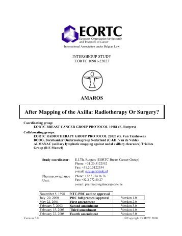 AMAROS After Mapping of the Axilla: Radiotherapy Or Surgery?