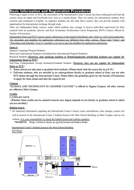 Basic Information And Registration Procedures - Keio University