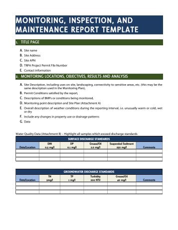 Monitoring Report Template - TahoeBMP.org