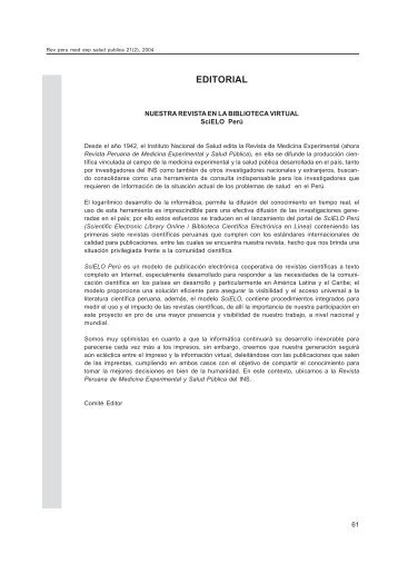 Editorial - Instituto Nacional de Salud