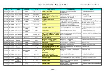 Fiere - Eventi SanitÃ  e Biomedicale 2013 - Osservatorio ...