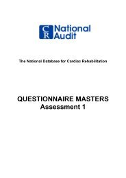 QUESTIONNAIRE MASTERS Assessment 1 - Cardiac Rehabilitation