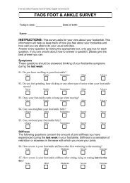 FAOS FOOT & ANKLE SURVEY