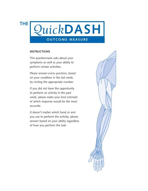 QuickDASH - Institute for Work & Health
