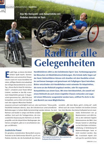 Testbericht (Erschienen im Magazin ”Handicap” 2/2010)