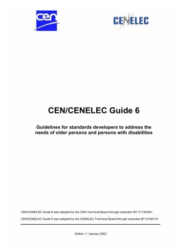 CEN/CENELEC Guide 6 - Edition 1 of 2002