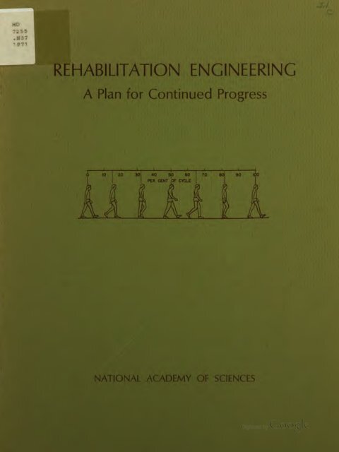 Rehabilitation Engineering--A Plan for Continued Progress