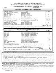 livestock checksheet - Department of Animal and Poultry Sciences