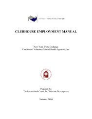 clubhouse employment manual - The Coalition of Behavioral Health ...