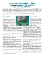 Annual Report - Save the Manatee Club