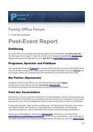 Family Office Forum - portfolio institutionell