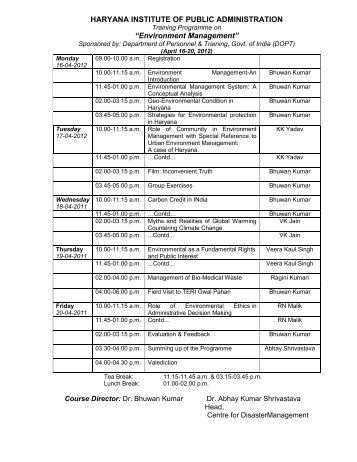 Training Schedule - HIPA