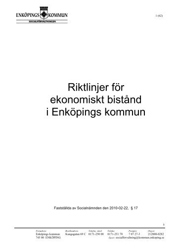 RIKTLINJER FÖR EKONOMISKT BISTÅND - Enköping