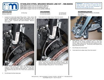 STAINLESS STEEL BRAIDED BRAKE LINE KIT ... - NM Engineering