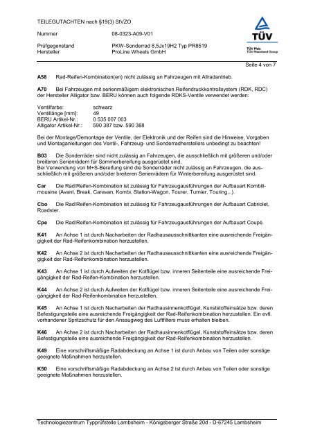 TEILEGUTACHTEN nach Â§19(3) StVZO Nummer 08-0323-A09-V01 ...