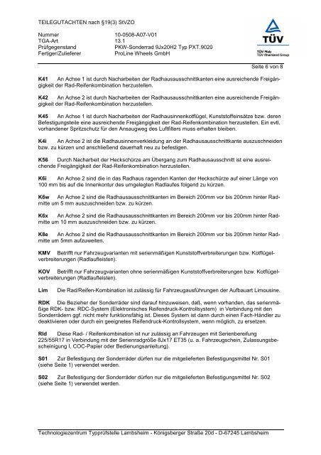 TEILEGUTACHTEN nach Â§19(3) StVZO Nummer 10-0508-A07-V01 ...