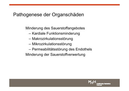 Pathophysiologie Sepsis - Medizinische Hochschule Hannover