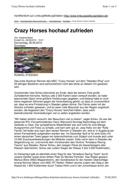 Crazy Horses hochauf zufrieden - MSC-Crazy-Horses