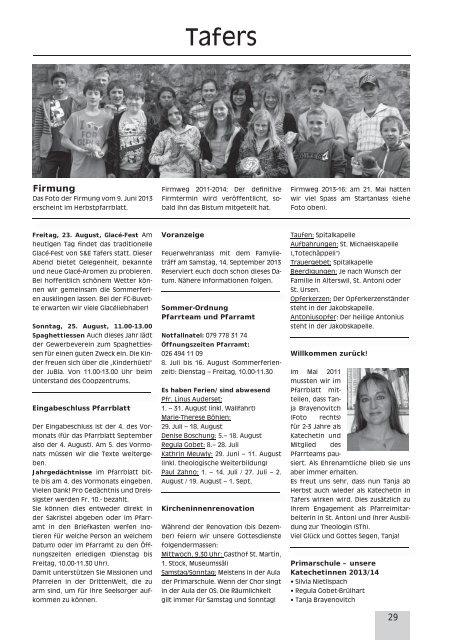 Pfarrblatt Nr. 7/8 - Pfarrei Heitenried