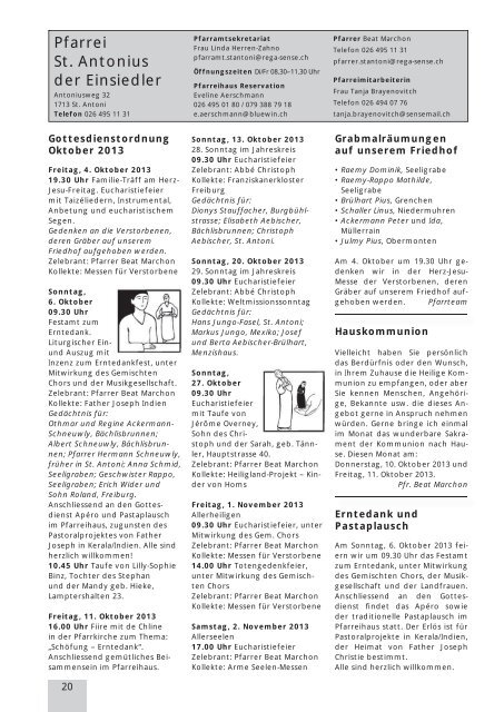 Pfarrblatt Nr. 10 - Pfarrei Heitenried