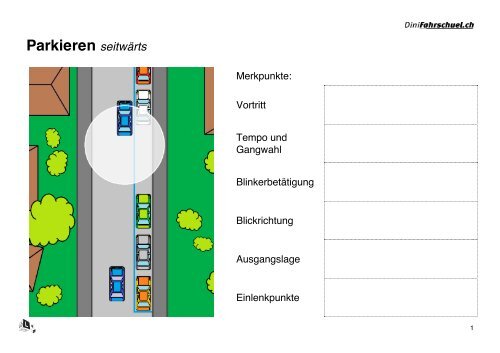 Parkieren seitwärts - Dinifahrschuel.ch