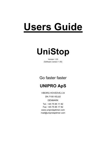 USER MANUAL - Unipro