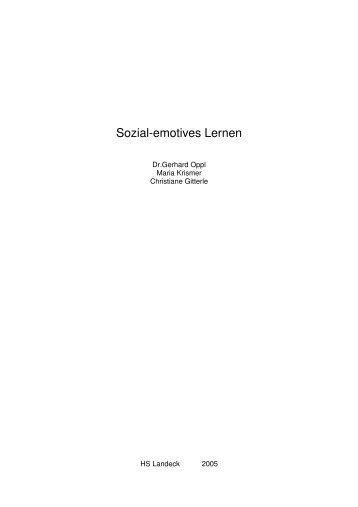 Sozial emotives Lernen - Hauptschule - SPZ-Zams