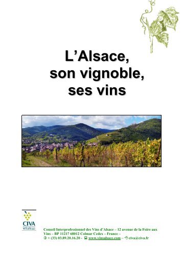 L'Alsace, son vignoble, ses vins - Les Vins d'Alsace