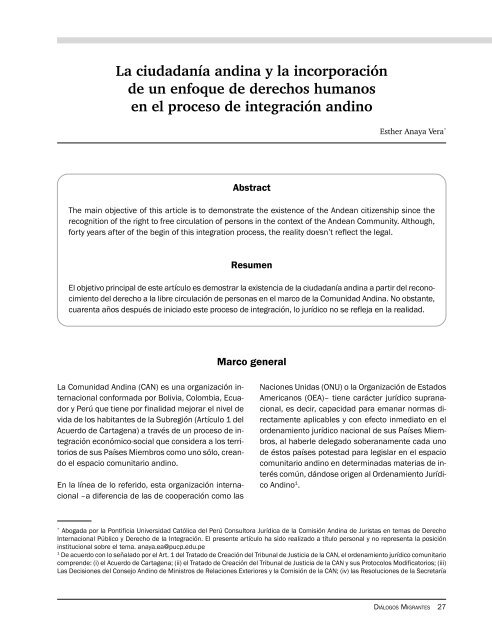 migraciÃ³n y derechos humanos - Observatorio de Migraciones