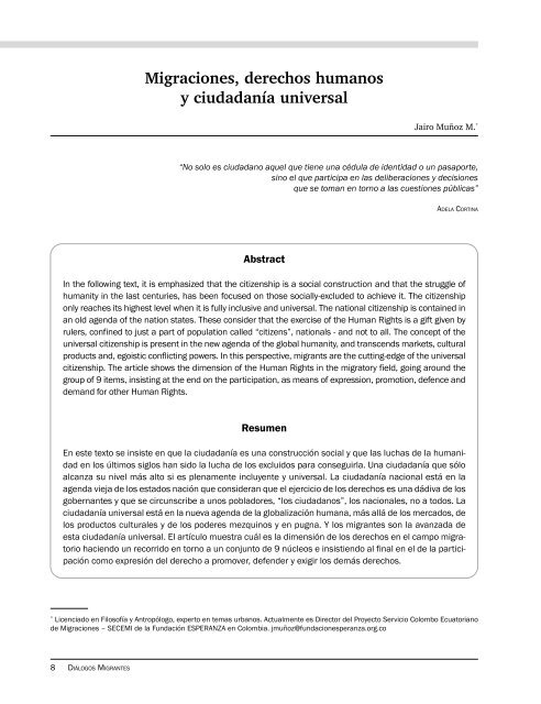 migraciÃ³n y derechos humanos - Observatorio de Migraciones