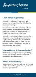 The Counselling Process - Relationships Australia Victoria