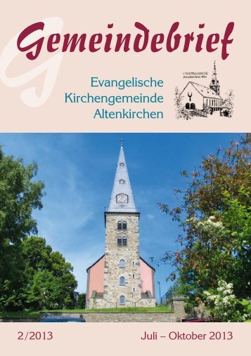 Wochen-Programm 2/2013 - Evangelische Kirchengemeinde ...