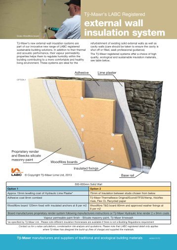 external wall insulation system - TÅ·-Mawr Lime