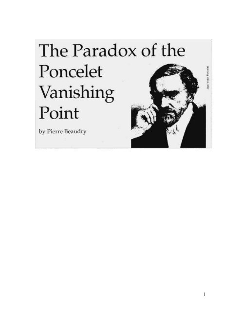 poncelet paradox of the vanishing point