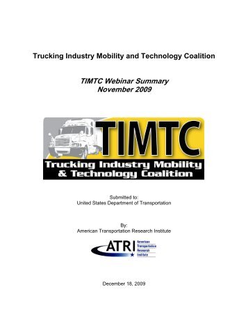 Webinar Summary - Trucking Industry Mobility and Technology ...